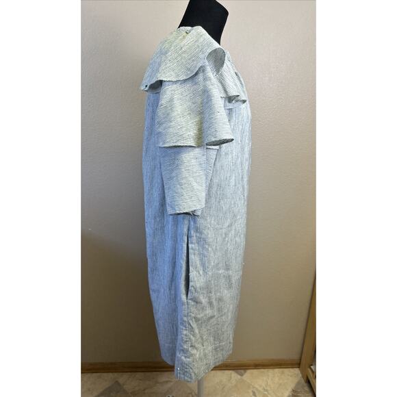 Mirth Hand Made Edition dress Blue White Cotton Stripe Boho Coquette Cottagecore - Picture 7 of 11